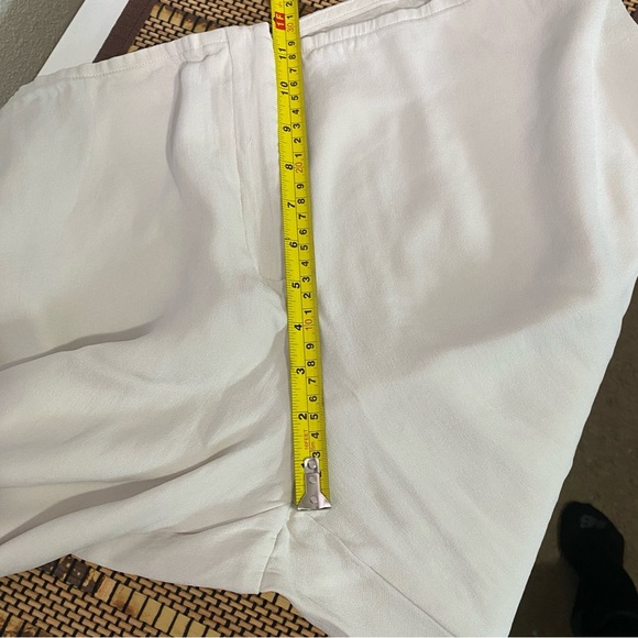 Eileen Fisher Crepe Silk Pants XL Ivory Highwaist Straight Leg Lightweight - Picture 9 of 13